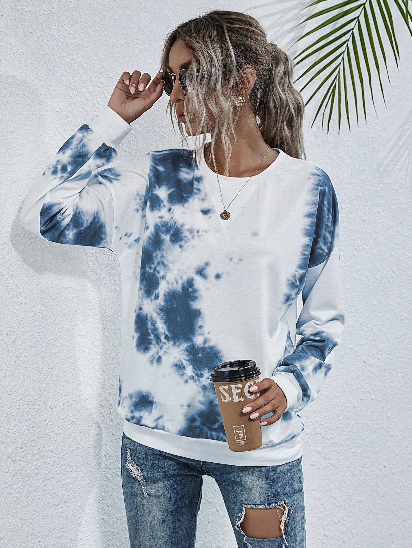 Tie Dye Round Neck Sweatshirt | SHEIN