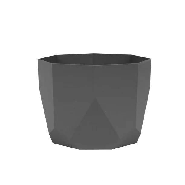 Bloem Tuxton Modern Planter 6.75 x 5 Plastic Round Hexagon Charcoal Gray | Walmart (US)