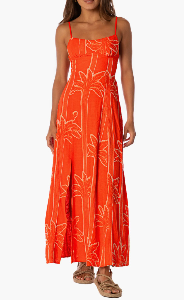 Tropical Orange Palm Maxi Dress 

 #LTKootd #LTKmomlife