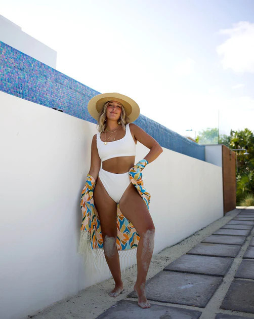 Malibu Scrunch High Waisted Bikini Bottom - Ivory - LAST CHANCE | VICI