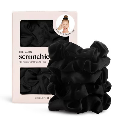 Kitsch Satin Sleep Scrunchies - 5pk - Black | Target