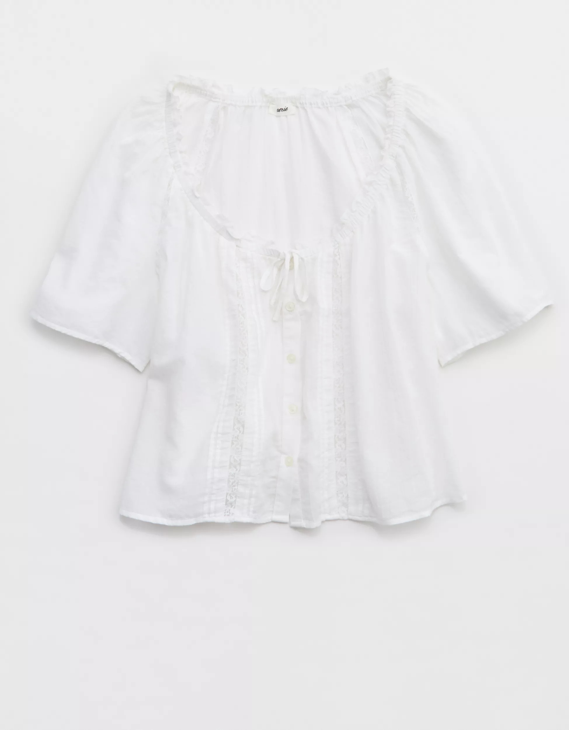 Aerie Woven Button Blouse | American Eagle Outfitters (US & CA)