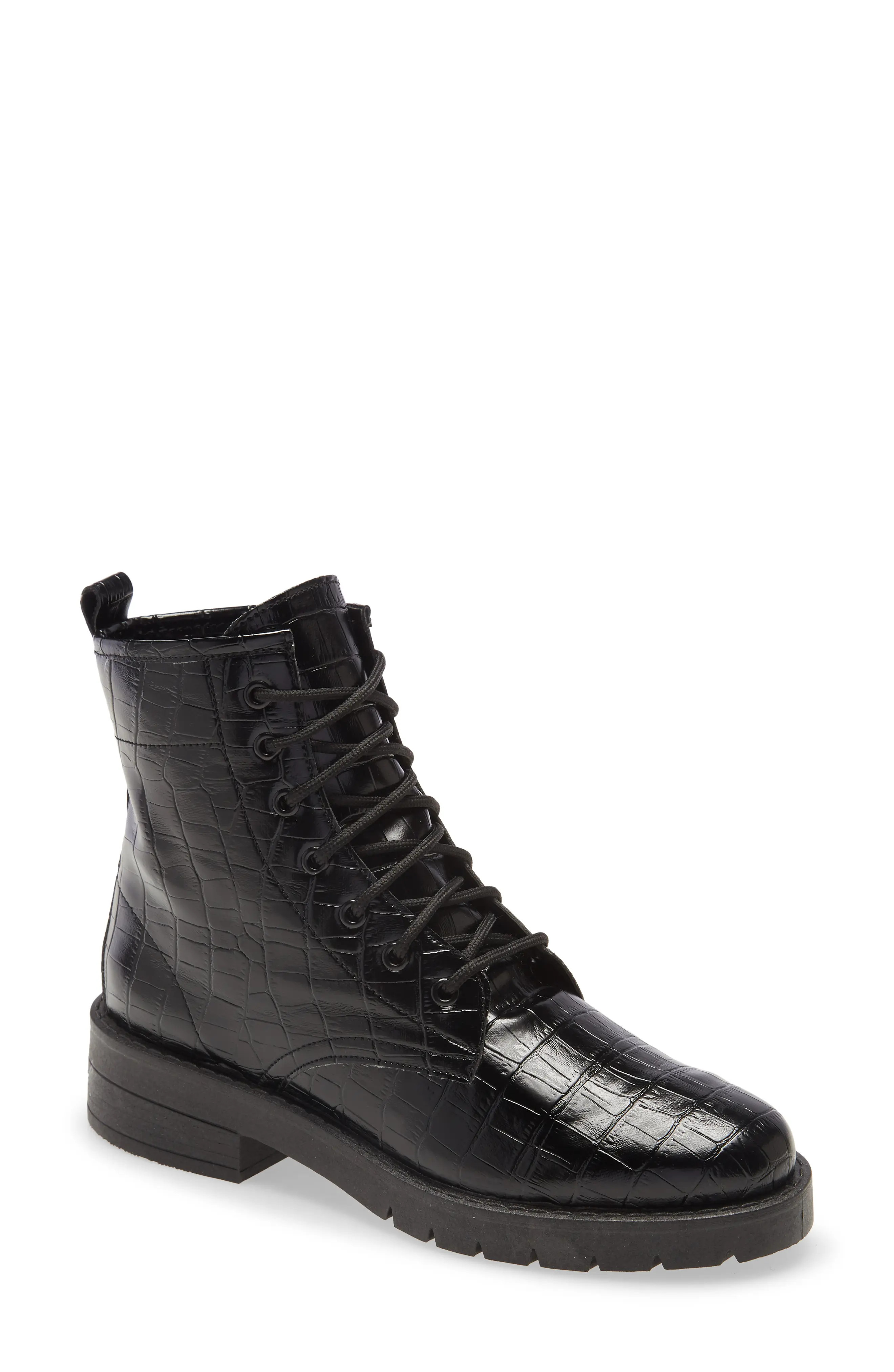 Women's Topshop Buster Lace-Up Boot, Size 9.5US - Black | Nordstrom