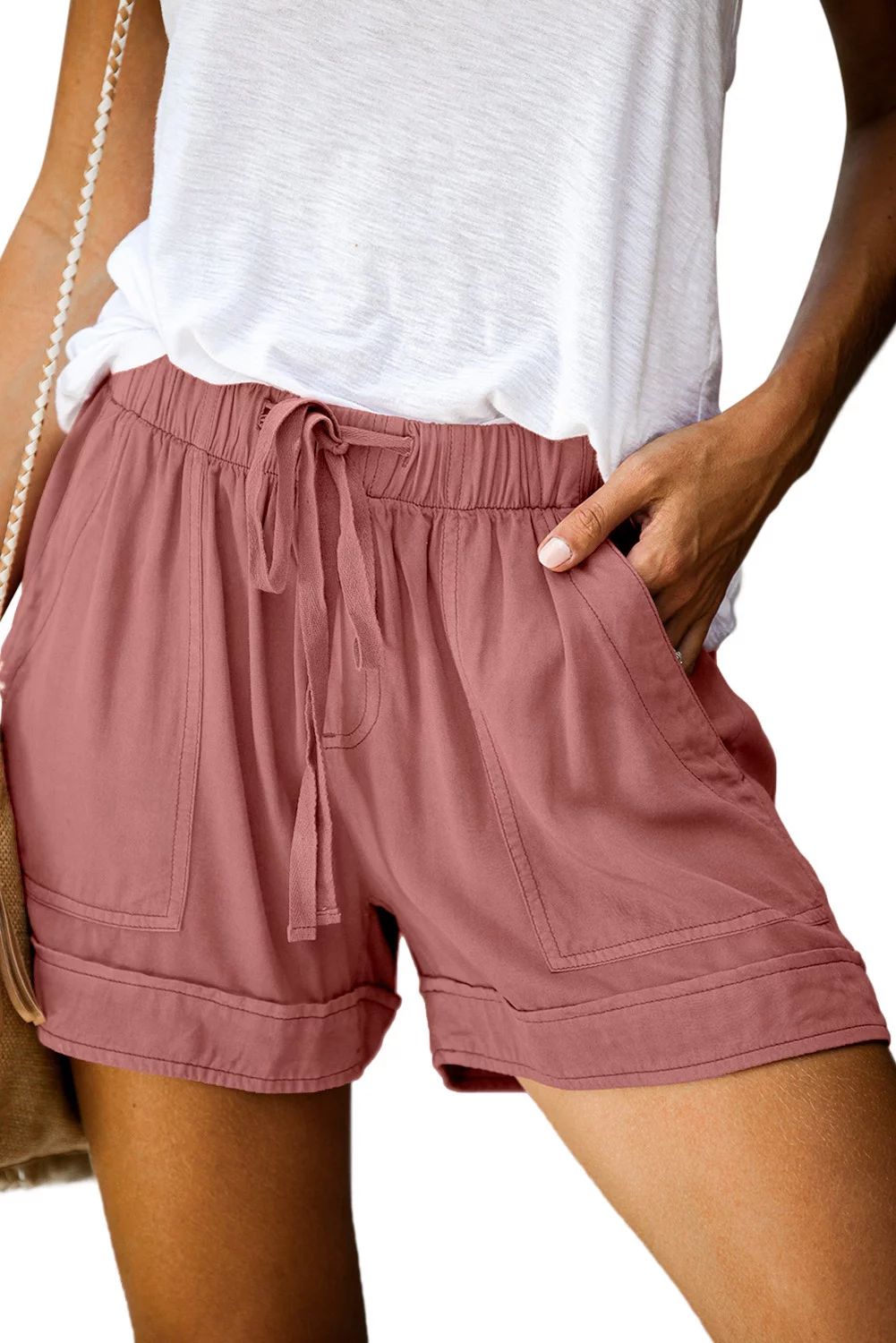 KISSMODA Womens Shorts Summer Loose Fit Comfortable Drawstring Elastic Waist Band Casual Shorts | Walmart (US)
