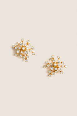 Gold Bezel Cluster Earrings | Tuckernuck (US)