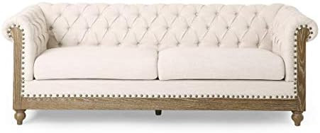 Amazon.com: Christopher Knight Home Castalia Sofas, Beige + Dark Brown : Home & Kitchen | Amazon (US)