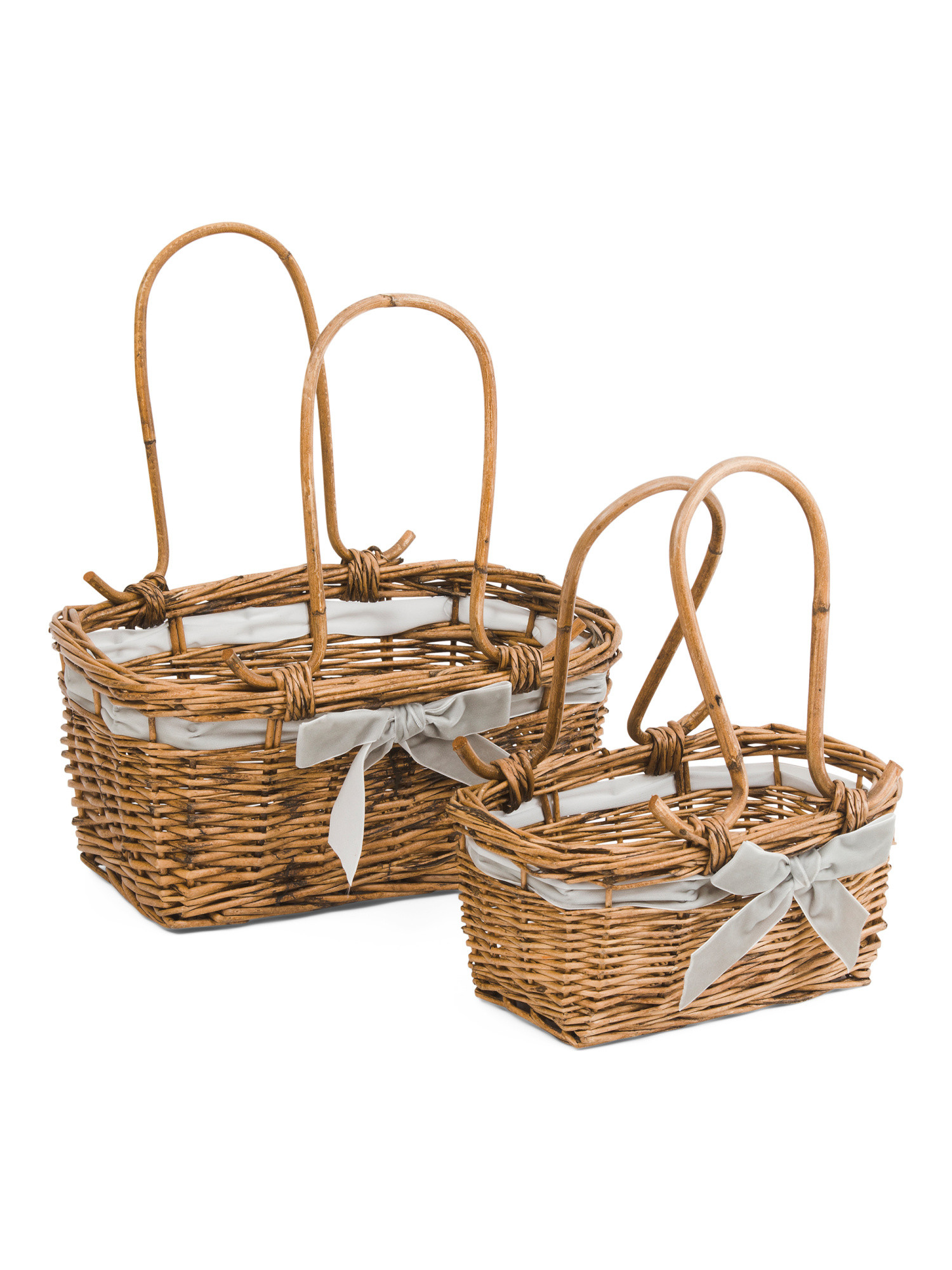 Set Of 2 Willow Baskets With Ribbon | TJ Maxx