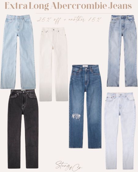 Abercrombie jeans 25% off plus an additional 15% off in cart. Extra long jeans / tall jeans / long jeans 

#LTKsalealert #LTKunder100 #LTKstyletip