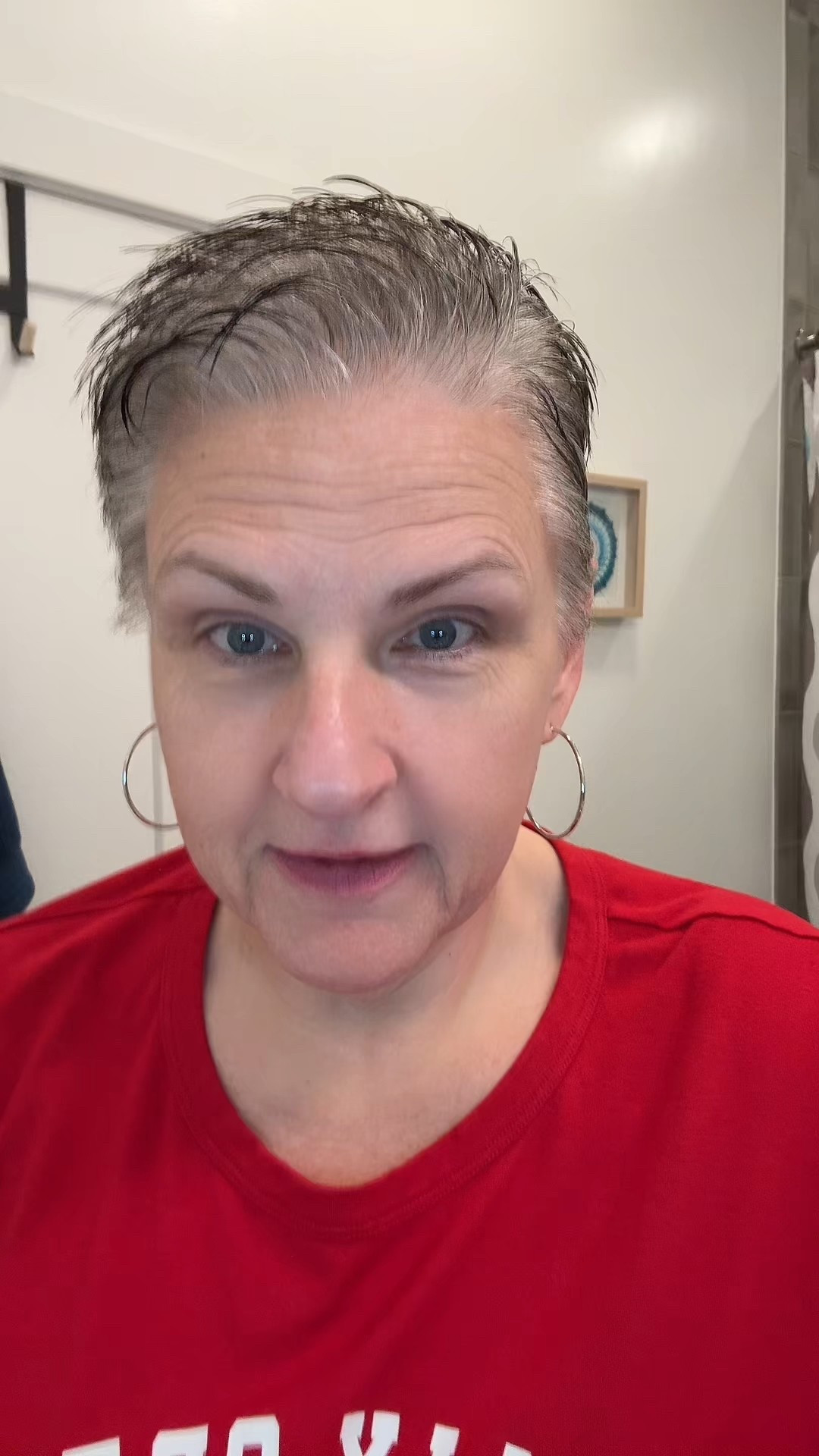 Day ONE of the short hair era 💇‍♀️✨
Shampooed my hair and realized I no longer need 16 gallons of product… who knew? 😆

A little conditioner, a quick style, and I’m out here learning this new version of me — lighter, freer, and very much in my own skin.

This chapter feels like shedding more than hair.

It feels like confidence.
It feels like authenticity.
It feels like my 50s showing up fully.

Now tell me everything 👇
What products do you swear by?
What styling tricks should I know?
Drop your wisdom — I’m all ears (and very little hair 😉).

#GoingGray
#Over50Women
#ShortHairJourney
#MidlifeGlowUp
#AuthenticAging

#LTKBeauty #LTKOver40 #LTKselfcare