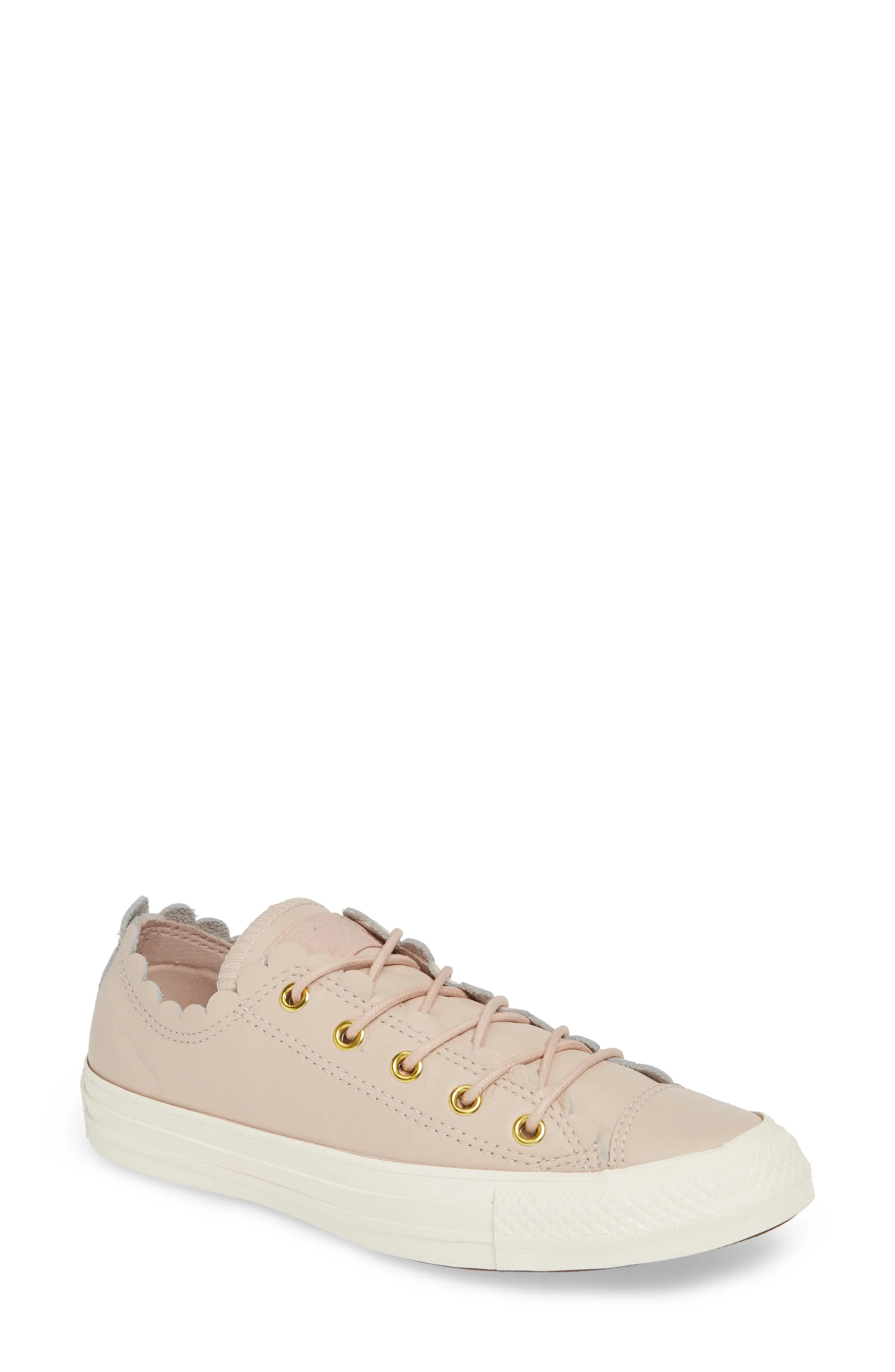 Chuck Taylor® All Star® Scallop Low Top Leather Sneaker | Nordstrom
