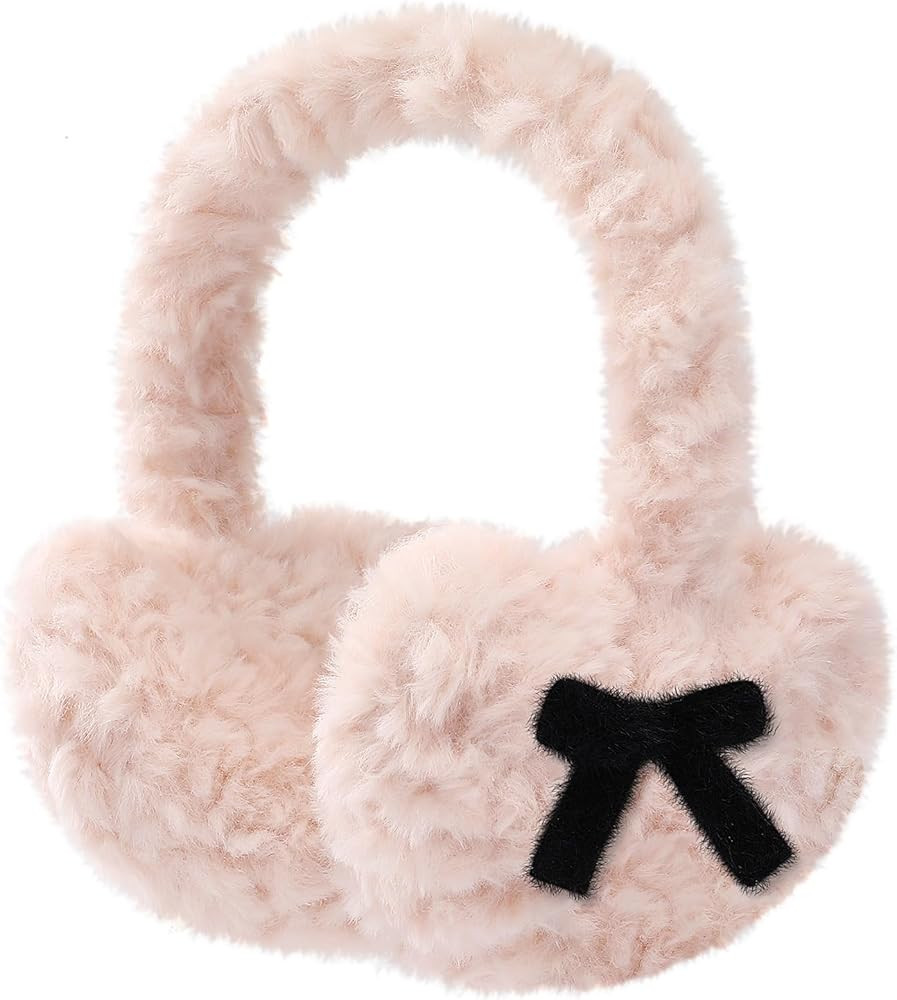 Faux Teddy Fur Earmuffs for Women, Foldable & Fuzzy Ear Muffs for Outdoor Activities - Women's Ea... | Amazon (US)