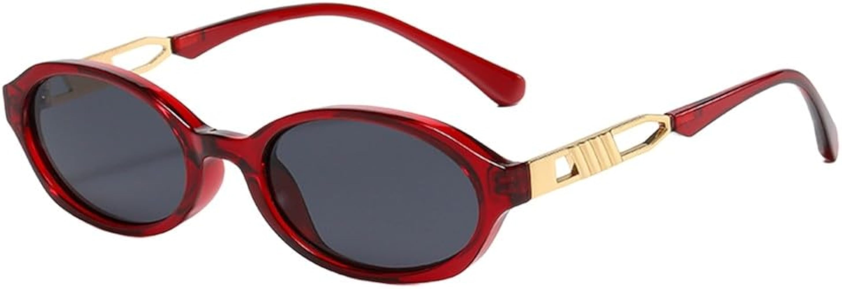 Retro Oval Sunglasses for Women Men Fashion Small Oval Sun glasses Vintage Shades | Amazon (US)