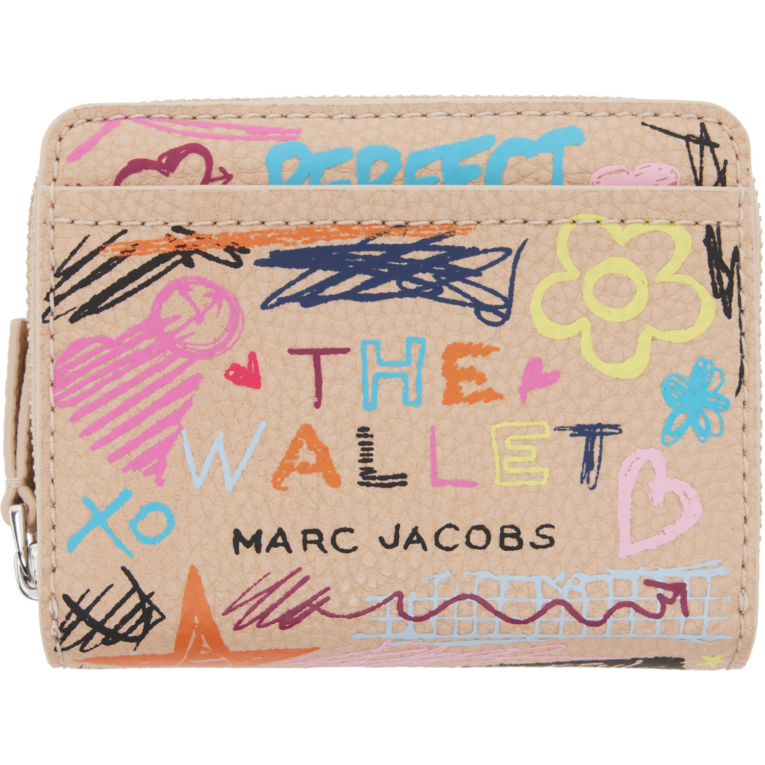 Marc Jacobs Beige 'The Punk Scribble Mini Compact' Wallet | SSENSE