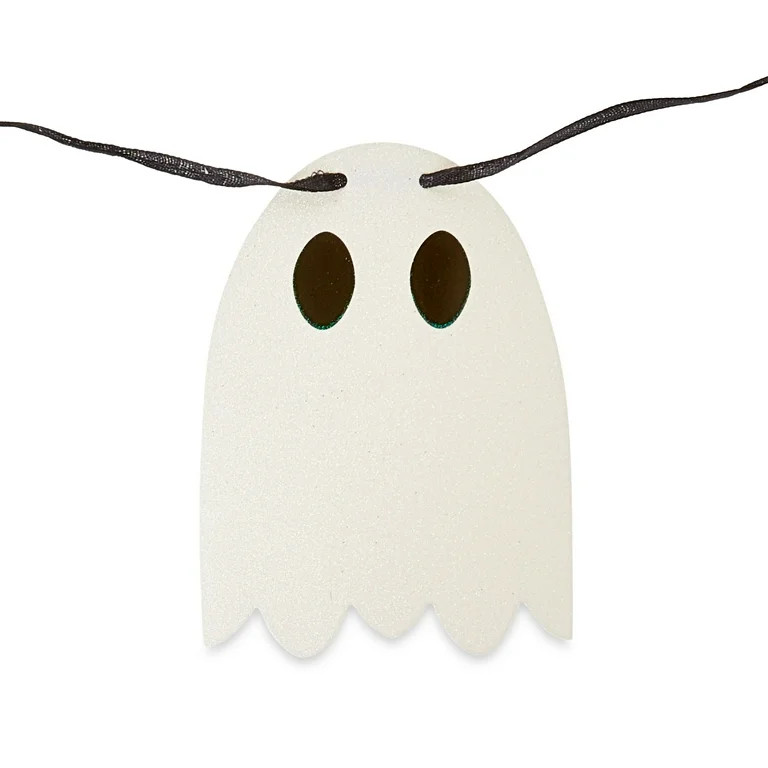 Halloween Black & White Glitter Ghost Paper Garland, 6', by Way To Celebrate | Walmart (US)