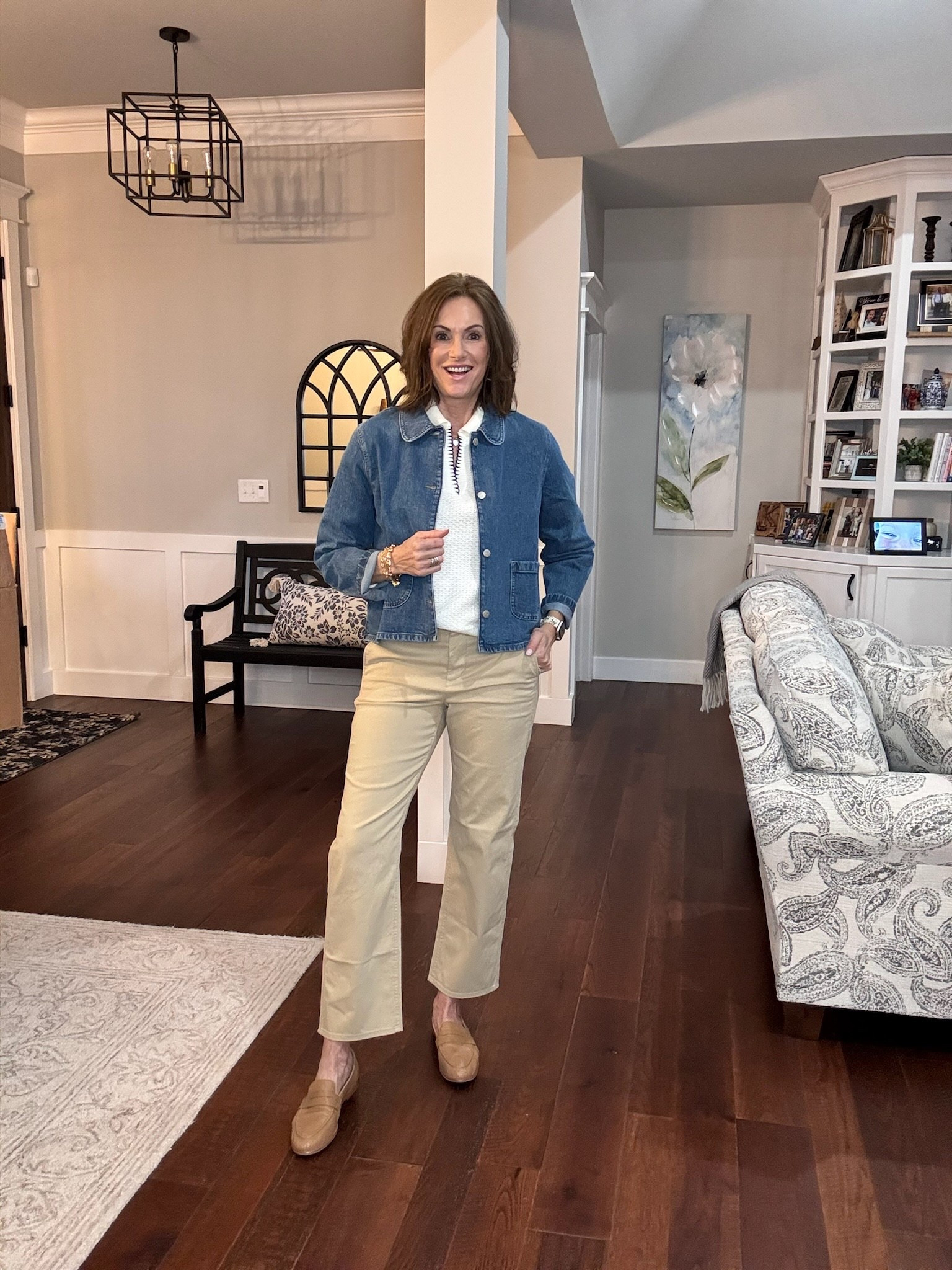 Spring ootd! 
Denim jacket - L Collard sweater with trim - L Pants - 29 regular (also available in petite and tall). - - - Women’s fashion, outfit inspo, outfit ideas, what to wear for, fashion over 40, fashion over 50, winter fashion, winter styles, winter outfits, winter outfit inspo, trending fashion, chic style, winter to spring outfits, winter to spring style, winter to spring transition outfits, spring outfits, spring fashion, spring style, women’s winter outfit, women’s spring outfit

#LTKSeasonal #LTKOver40 #LTKootd