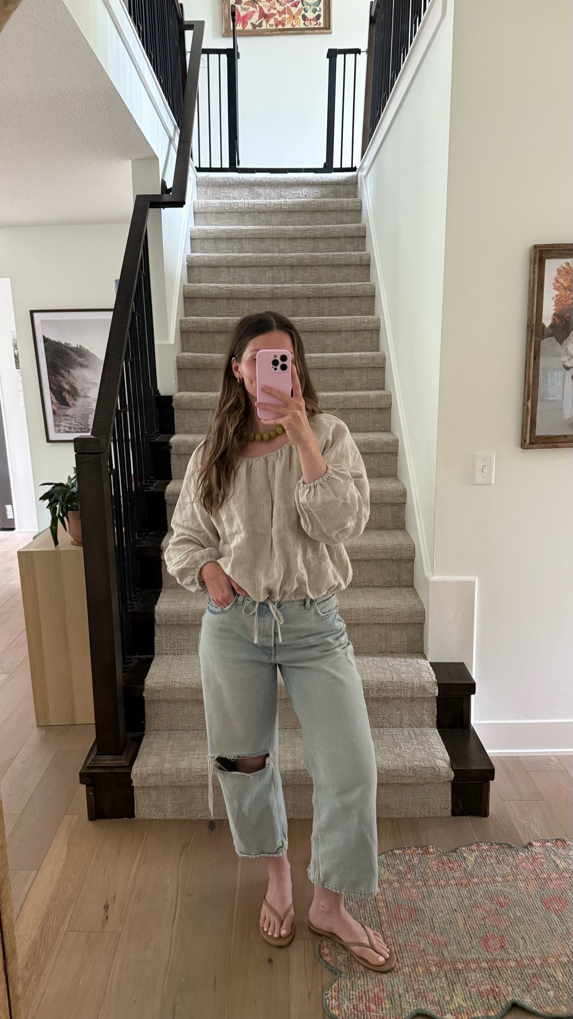 wearing small in linen top, so versatile and lightweight for summer! Comes in a few colors! Jeans tts, love how these fit! Sized up 2 postpartum

#LTKootd #LTKmomlife