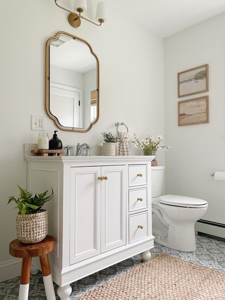 Coastal bathroom, vanity, wall sconce, wall mirror, spring home decor 

#LTKhome #LTKstyletip #LTKSeasonal