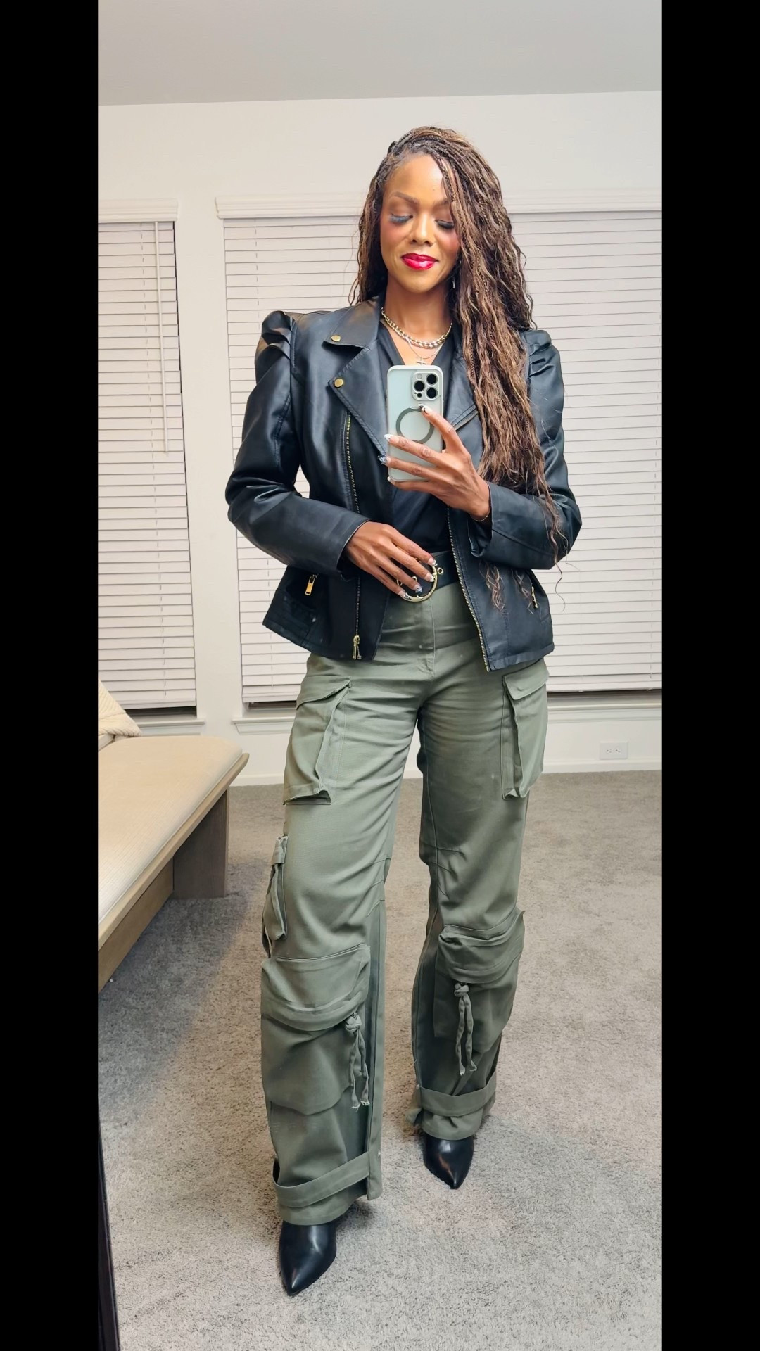 This evenings dinner called for faux leather and cargos! 

#LTKgrwm #LTKOver40 #LTKootd