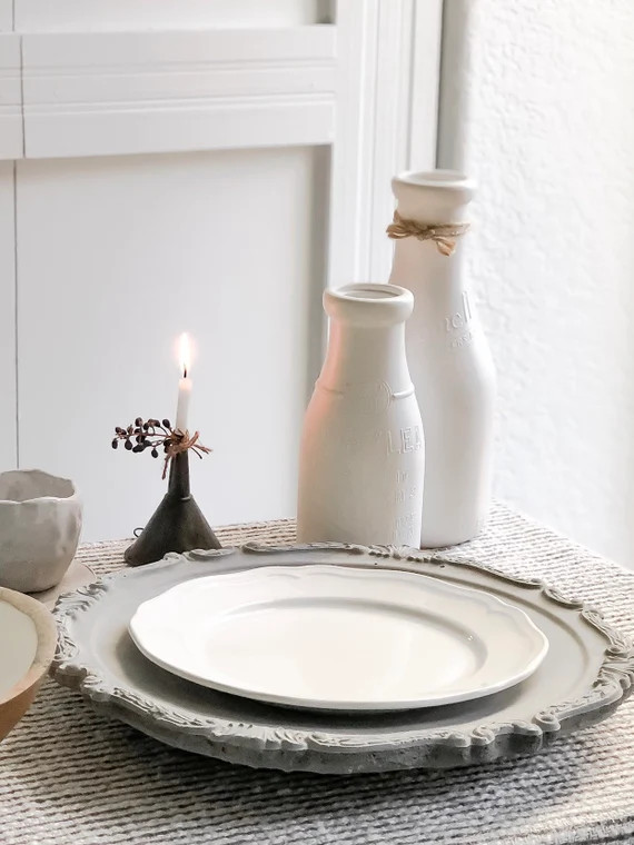 Handcrafted Concrete Platter  TrayCandle Holder Jewelry | Etsy | Etsy (US)