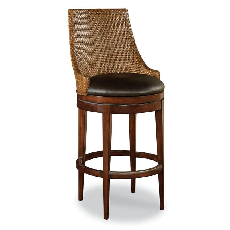 Woven Leather Stool - Non-memory Swivel Mechanism | France and Son