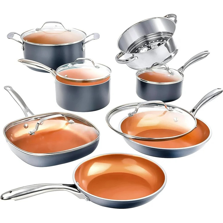 Gotham Steel Nonstick Pots and Pans 12 Piece Set Ceramic Cookware Kitchen Set with Frying Skillet... | Walmart (US)