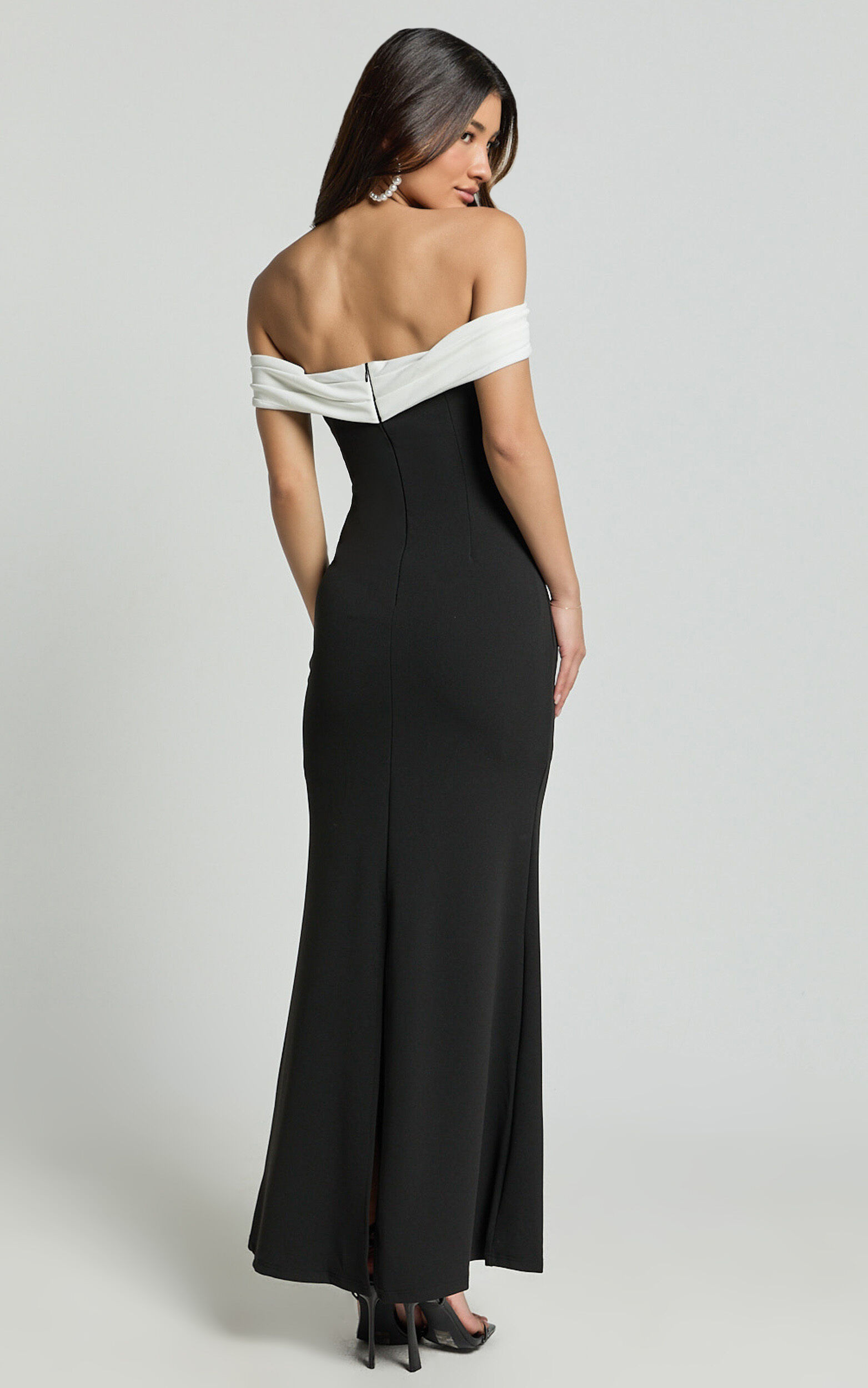 Jelly Maxi Dress - Off the Shoulder Fit and Flare Dress in Black | Showpo (ANZ)