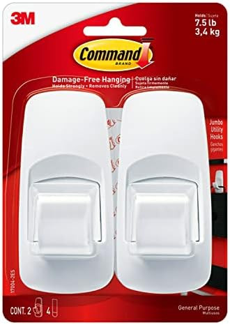 Command 17004-2ES Utility Hook, Jumbo, White, 2 | Amazon (US)