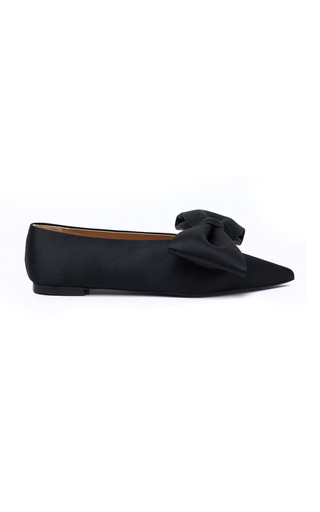 Monroe Bow-Detailed Silk-Wool Satin Ballet Flats | Moda Operandi (Global)