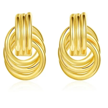 Apsvo Chunky Gold Stud Earrings for Women Dangle Earrings for Women Knot Geometric Dainty Round Circle Drop Earrings Birthday Mother s Day Valentine s Day Gift Jewelry Trendy | Walmart (US)