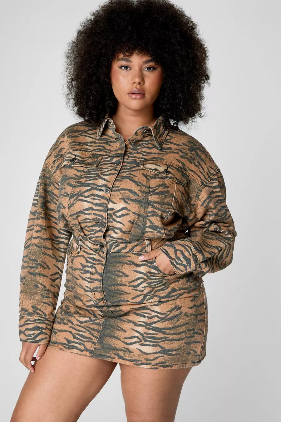 Plus Tiger Print Shirt Dress | Nasty Gal US