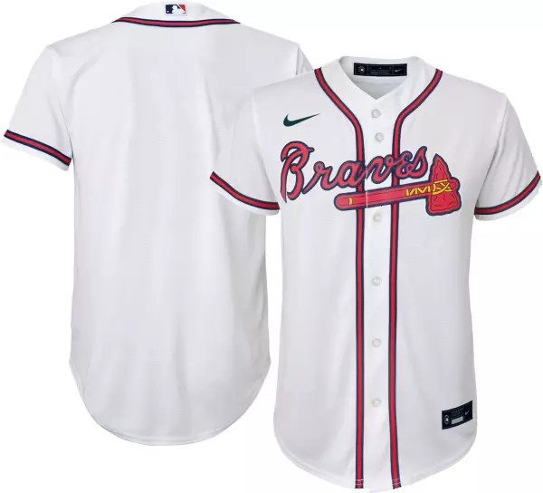 Nike Youth Atlanta Braves White Replica Baseball Jersey | Dick's Sporting Goods