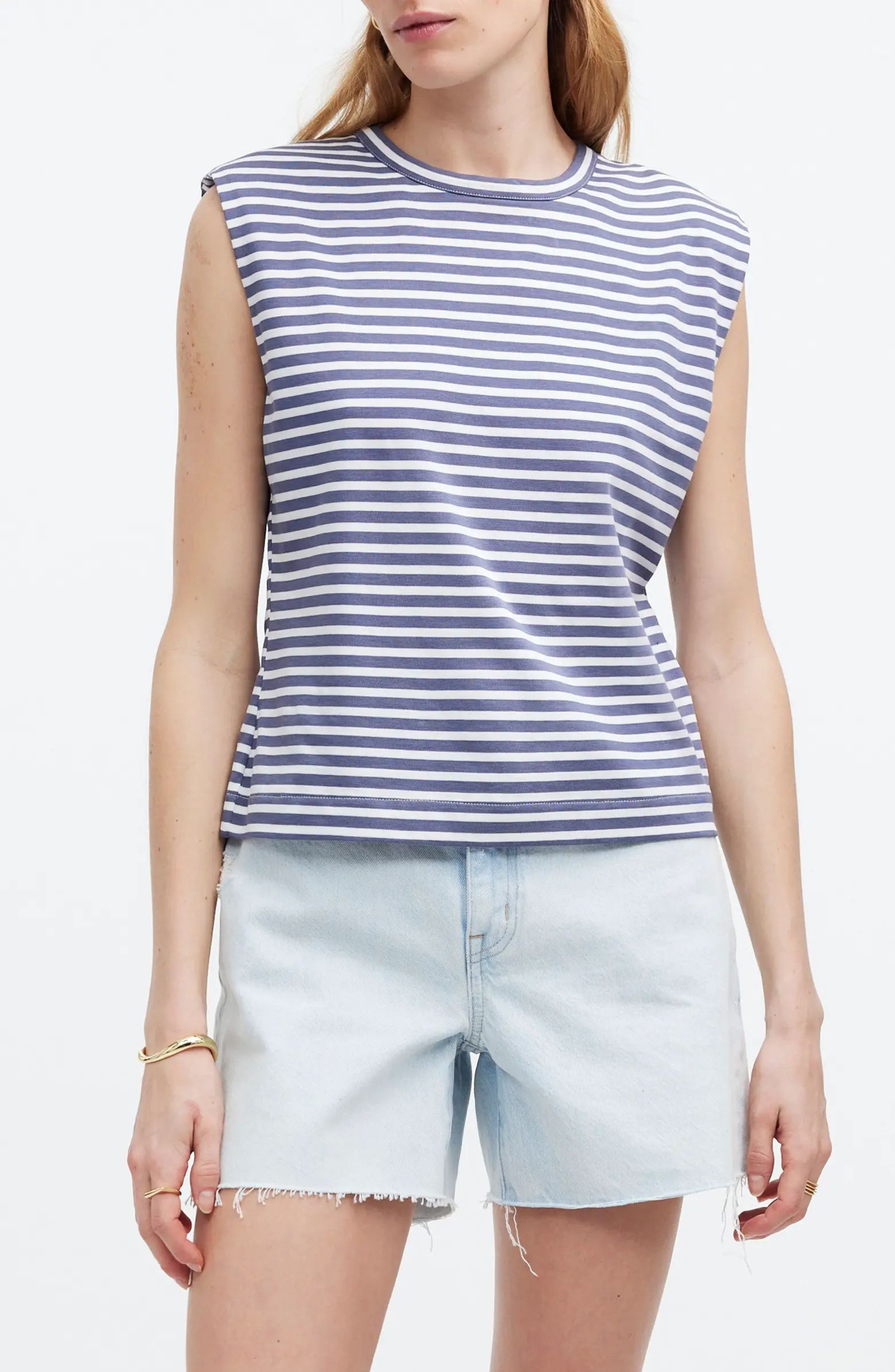 Stripe Structured Muscle Tee | Nordstrom