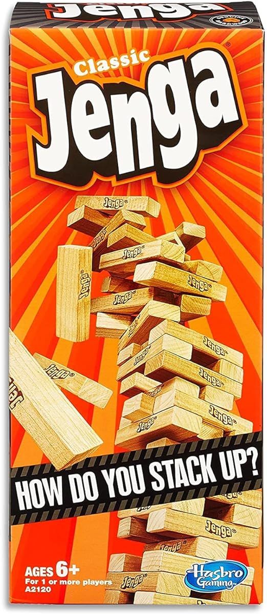 Hasbro Jenga Classic Game with Genuine Hardwood Blocks,Stacking Tower Game for 1 or More Players,... | Amazon (US)