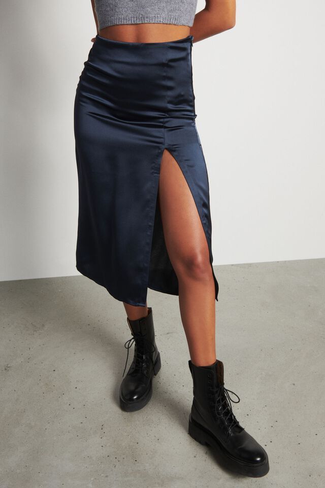 Satin Slip Skirt | Dynamite Clothing