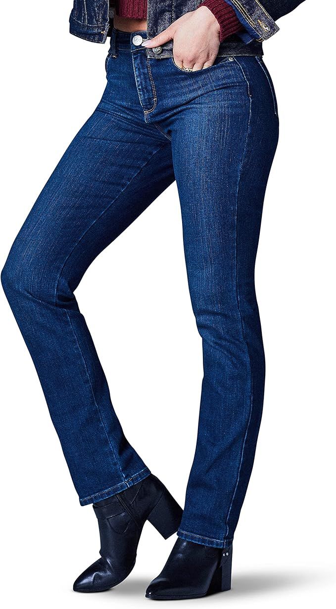 Lee Women’s Instantly Slims Classic Relaxed Fit Monroe Straight Leg Jean | Amazon (US)
