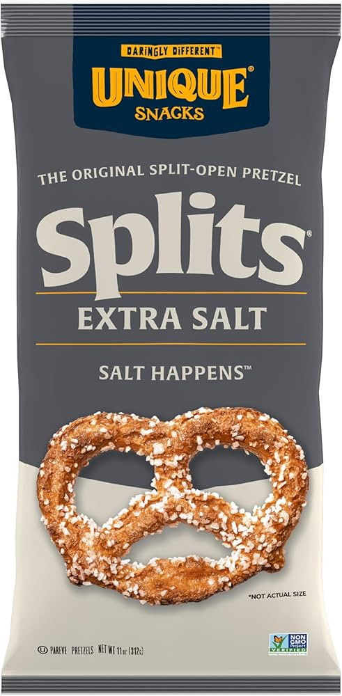 Unique Snacks Extra Salt Splits Pretzels, Original Split-Open Pretzels, Delicious Homestyle Baked... | Amazon (US)