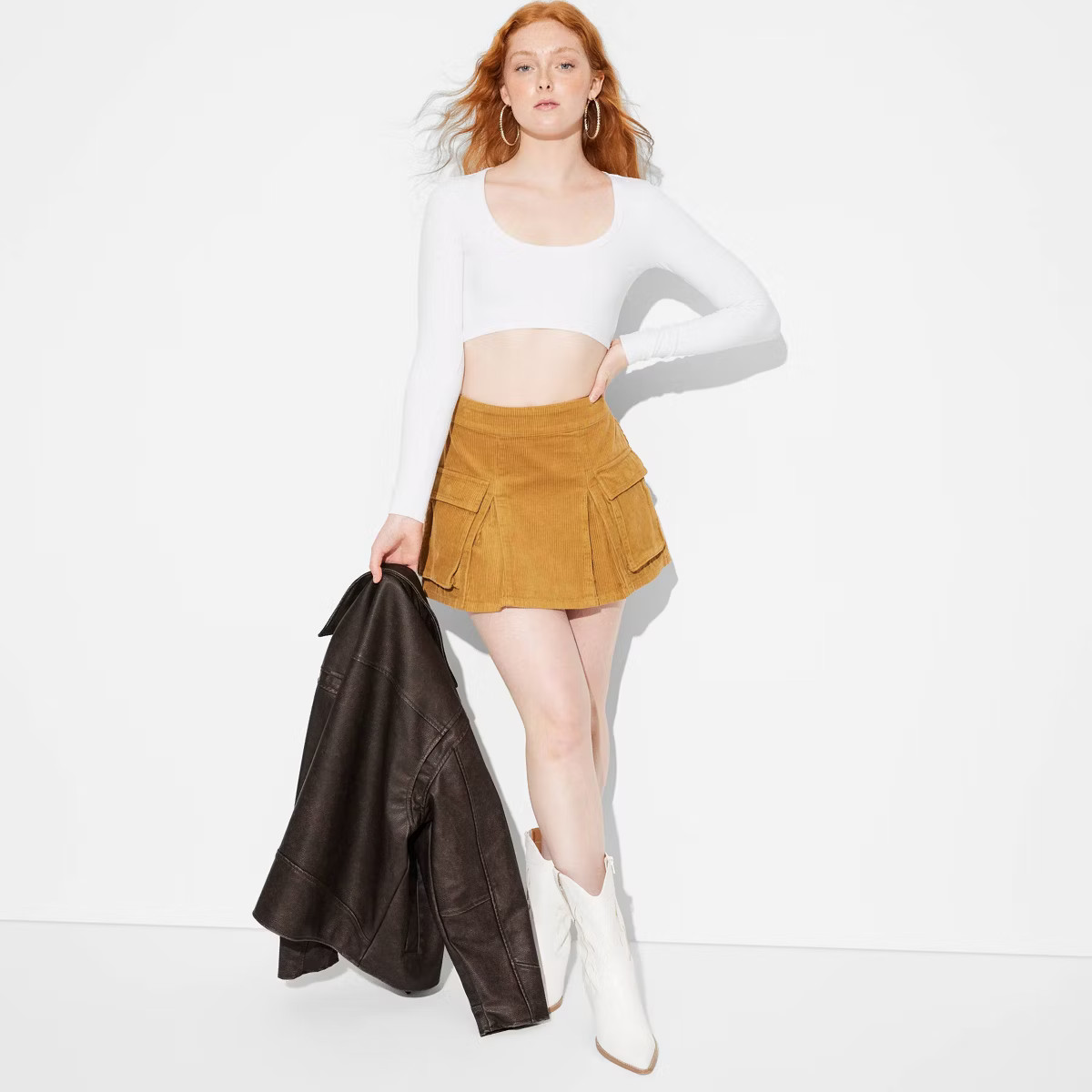 Women's Long Sleeve Scoop Neck ButterBliss Top - Wild Fable™ White M | Target