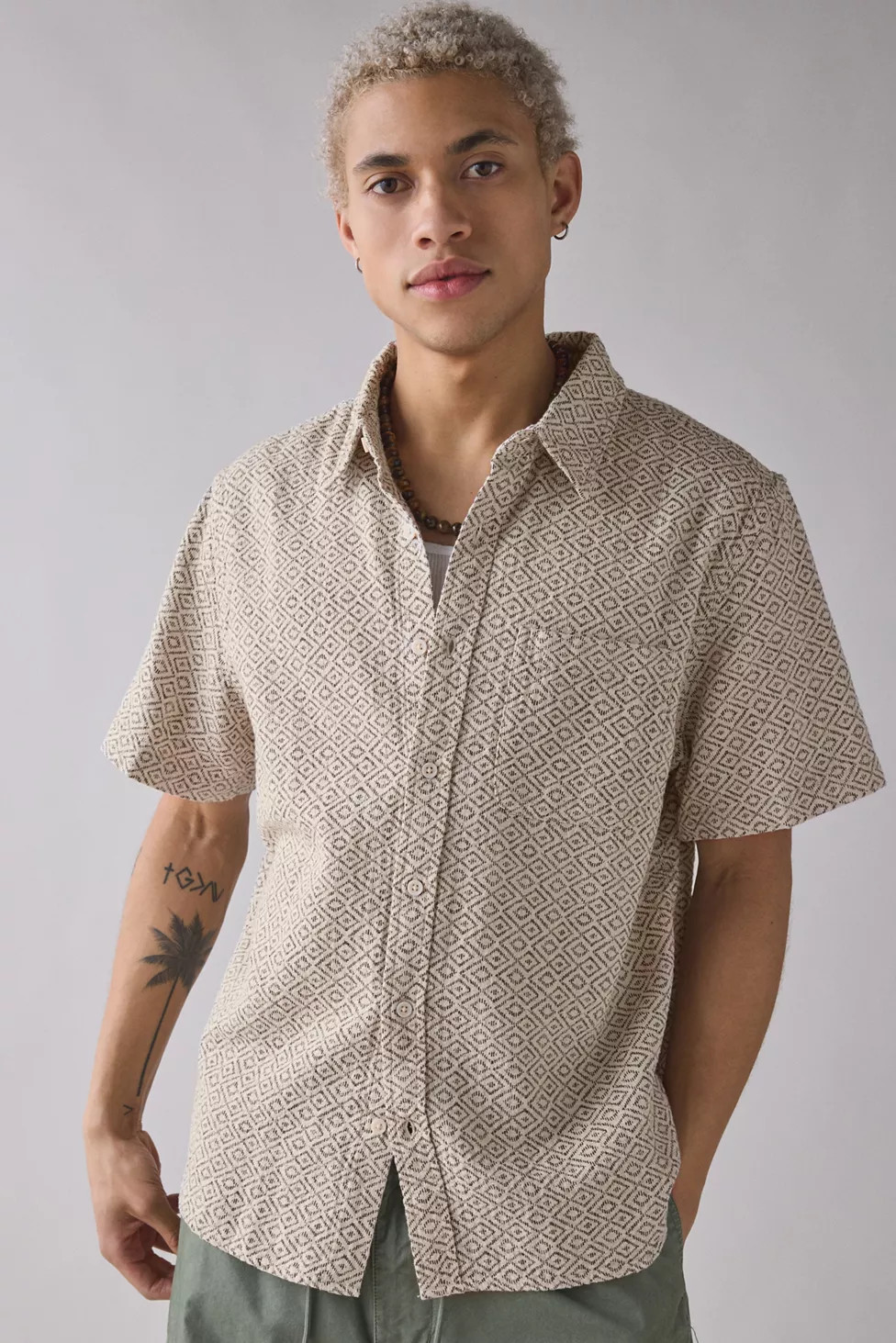 BDG Patterned Baggy Short Sleeve Shirt | Urban Outfitters (US and RoW)