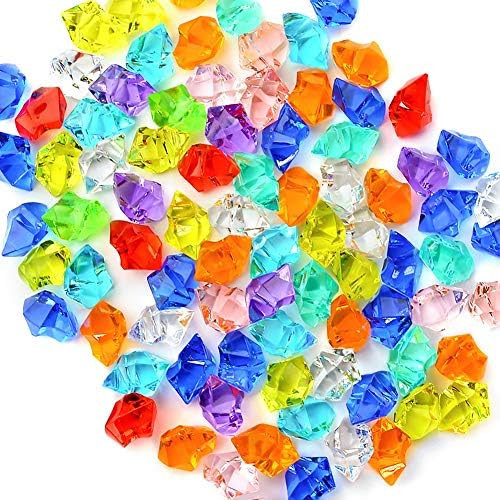 DomeStar Premium Multicolored Fake Crushed Ice Rocks, 150 PCS Fake Diamonds Plastic Ice Cubes Acryli | Amazon (US)