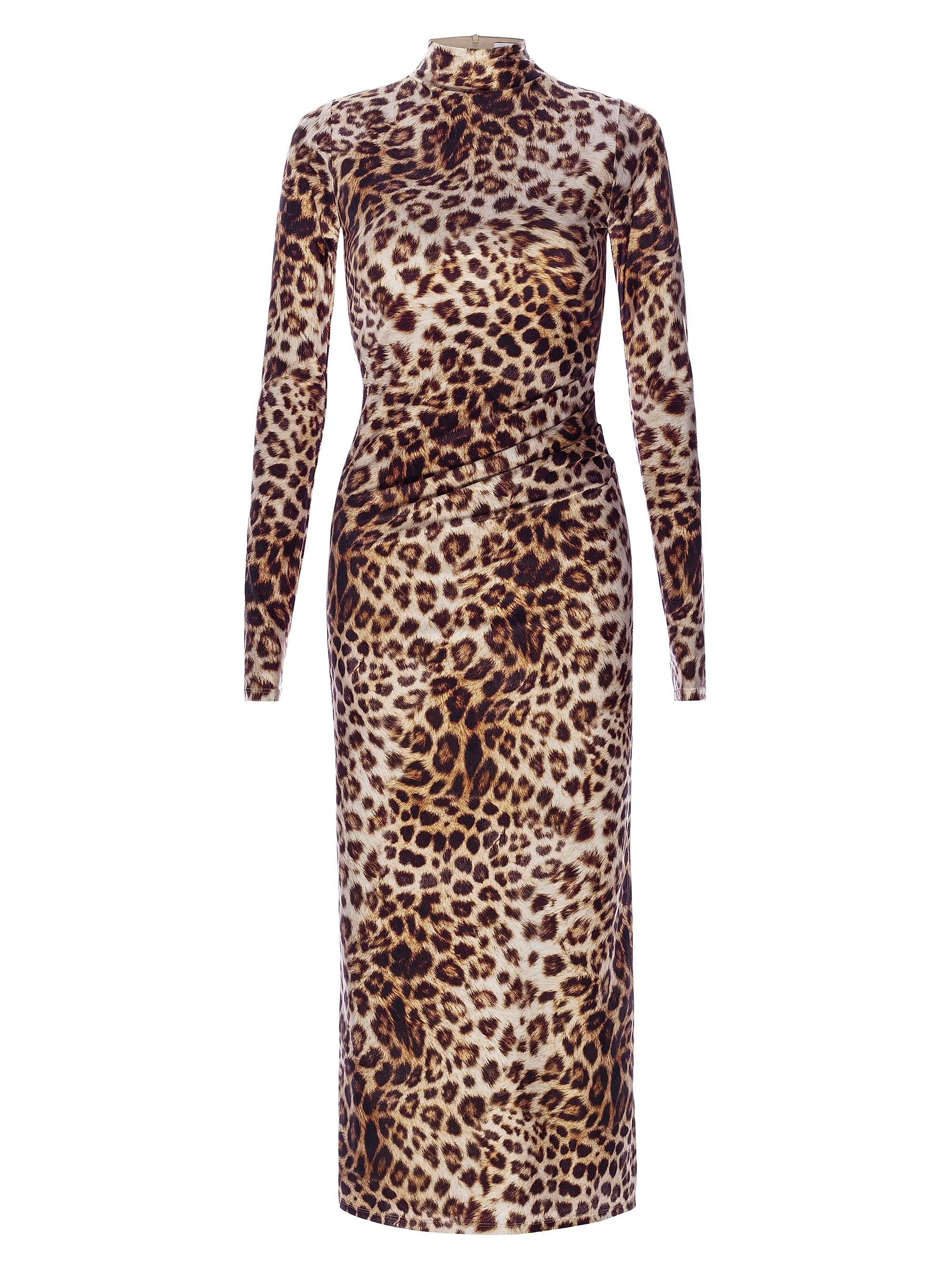 Good American Leopard Print Satin Shine Midi-Dress | Saks Fifth Avenue | Saks Fifth Avenue
