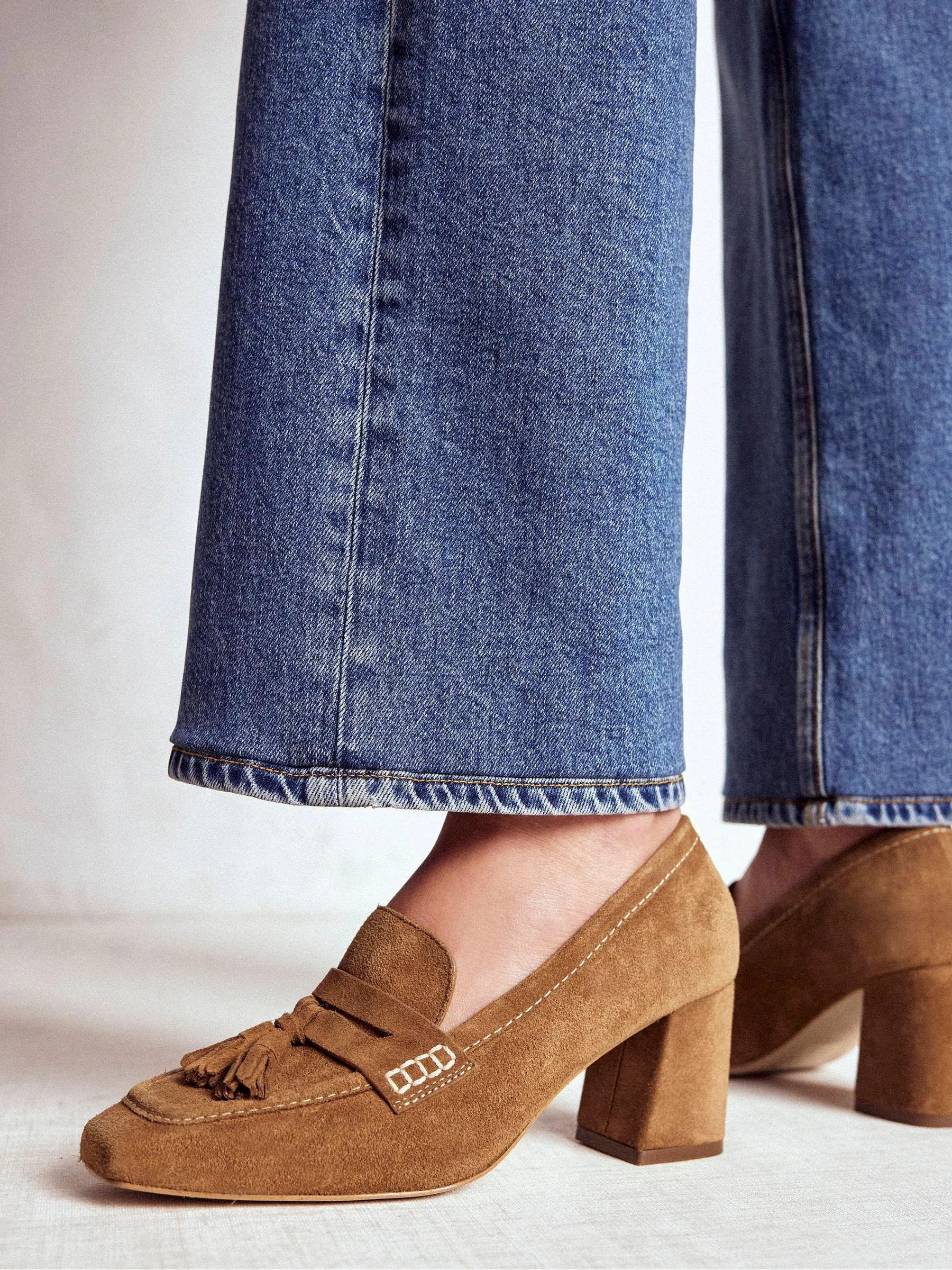 Boden Boden Brown Sol Block Heeled Penny Loafers | Next US