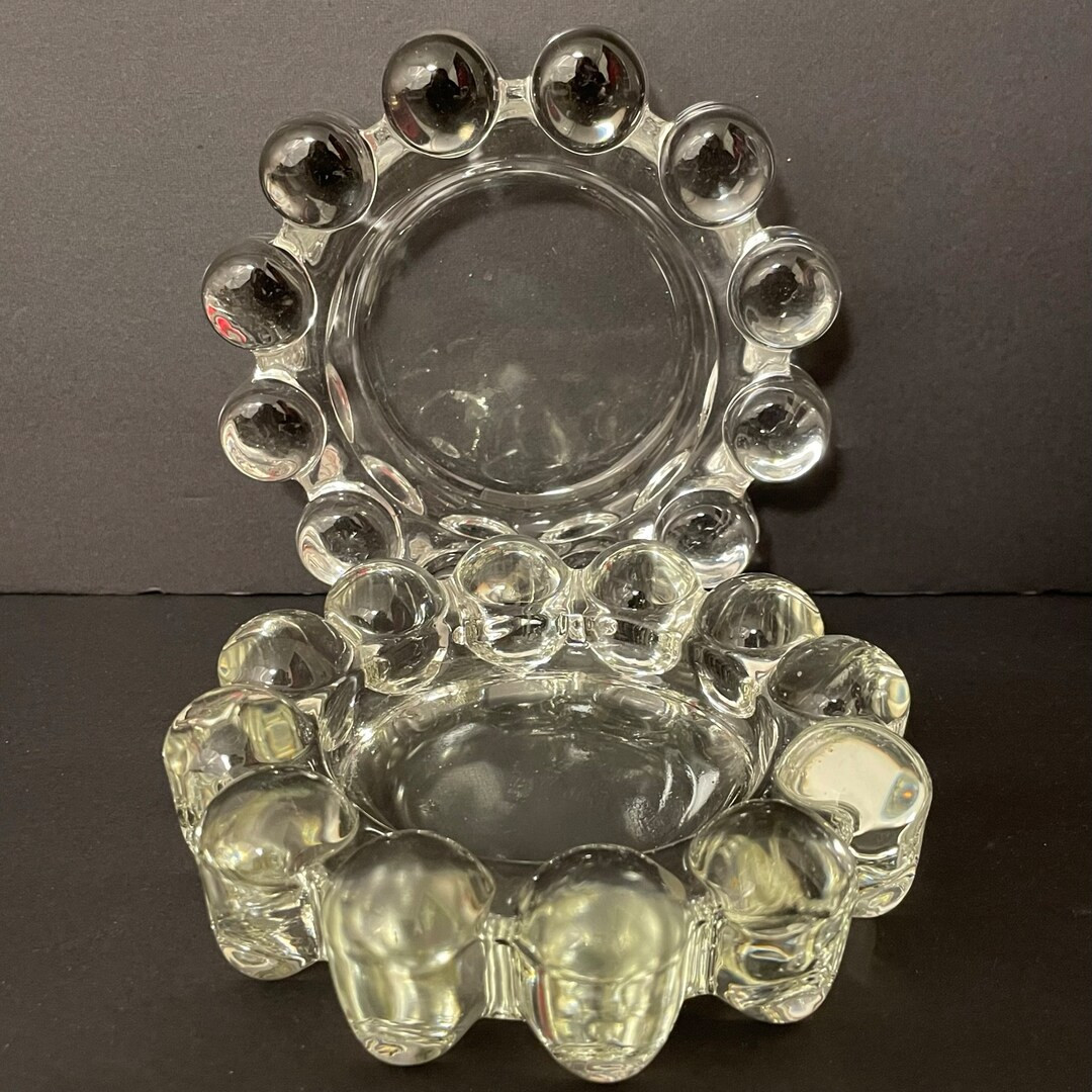 2 MCM Boopie Clear Glass Retro Ashtrays by Anchor Hocking, Pair of Vintage 1960s Bubble Ball Rimm... | Etsy (US)