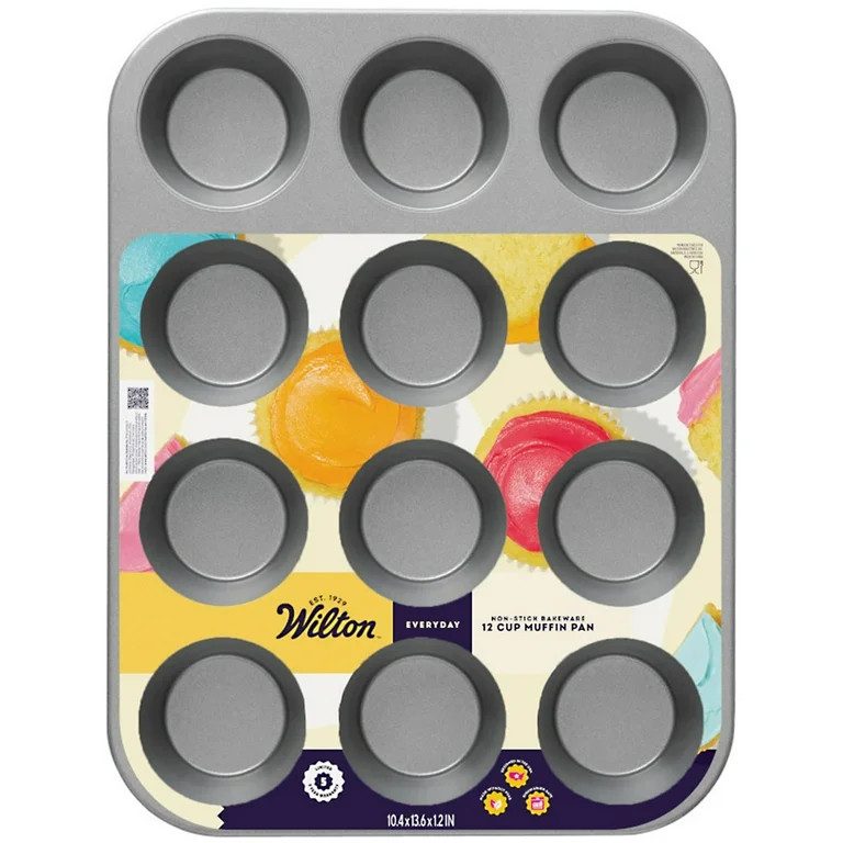 Wilton Everyday Non-Stick 12-Cup Muffin Pan Cupcake Tin 13"x10", Packaging May Vary | Walmart (US)