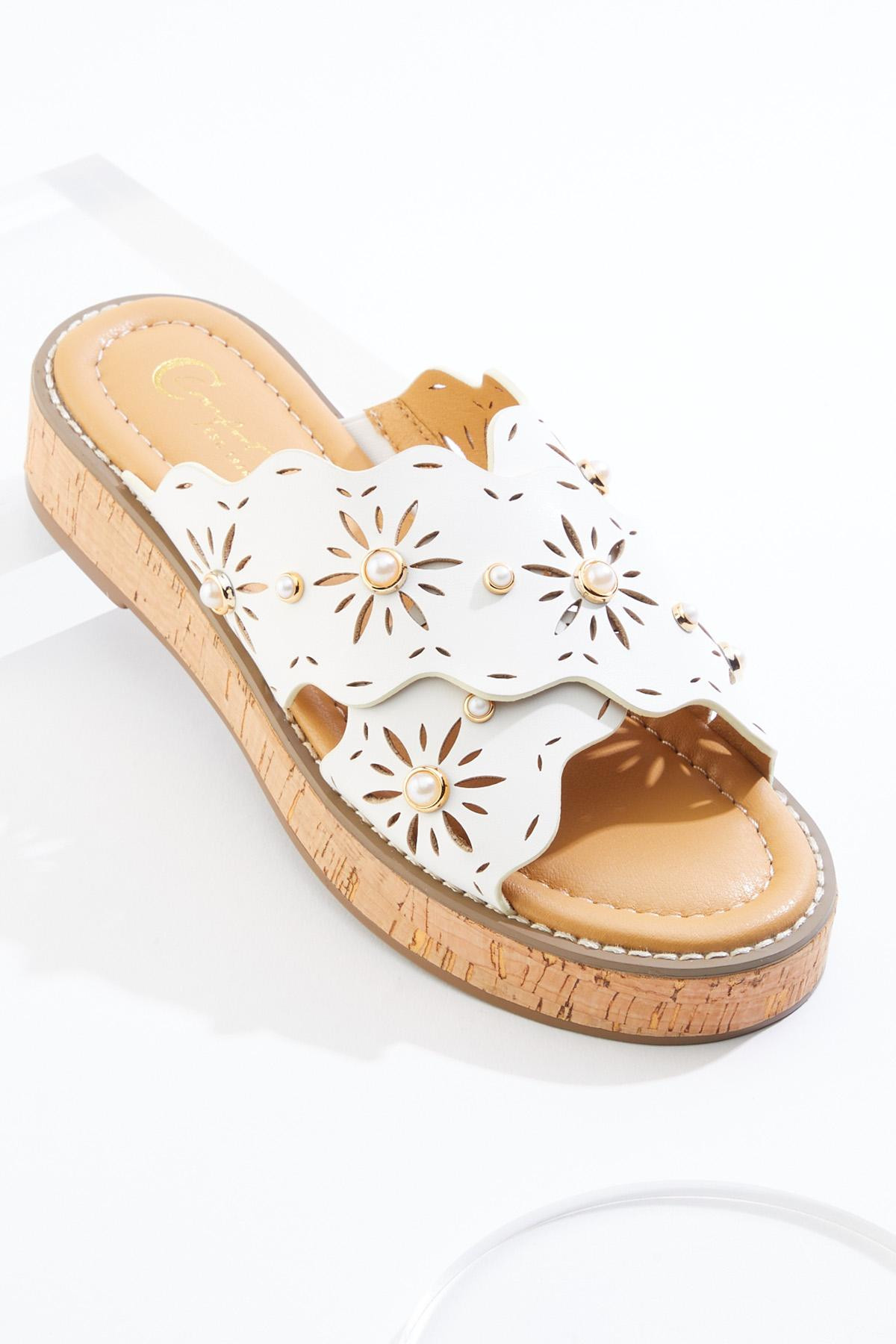 Scallop X Band Platform Sandals | Cato Fashions