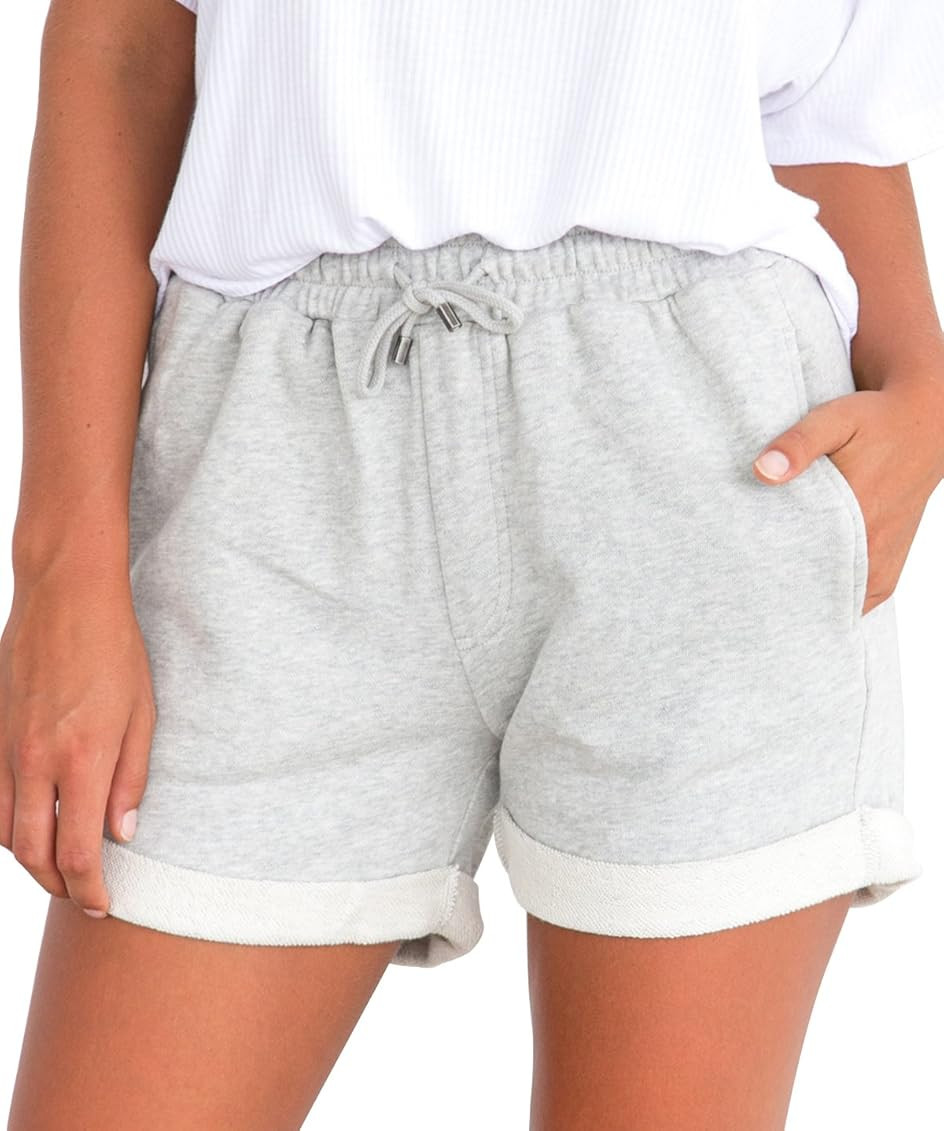 Tengo Women Summer Beach Shorts Juniors Folded Hem Shorts with Drawstring | Amazon (US)