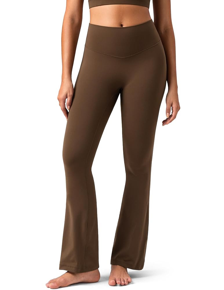 Colorfulkoala No Front Seam Flare Leggings Dreamlux High-Waisted Workout Yoga Pants for Women 27.... | Amazon (US)