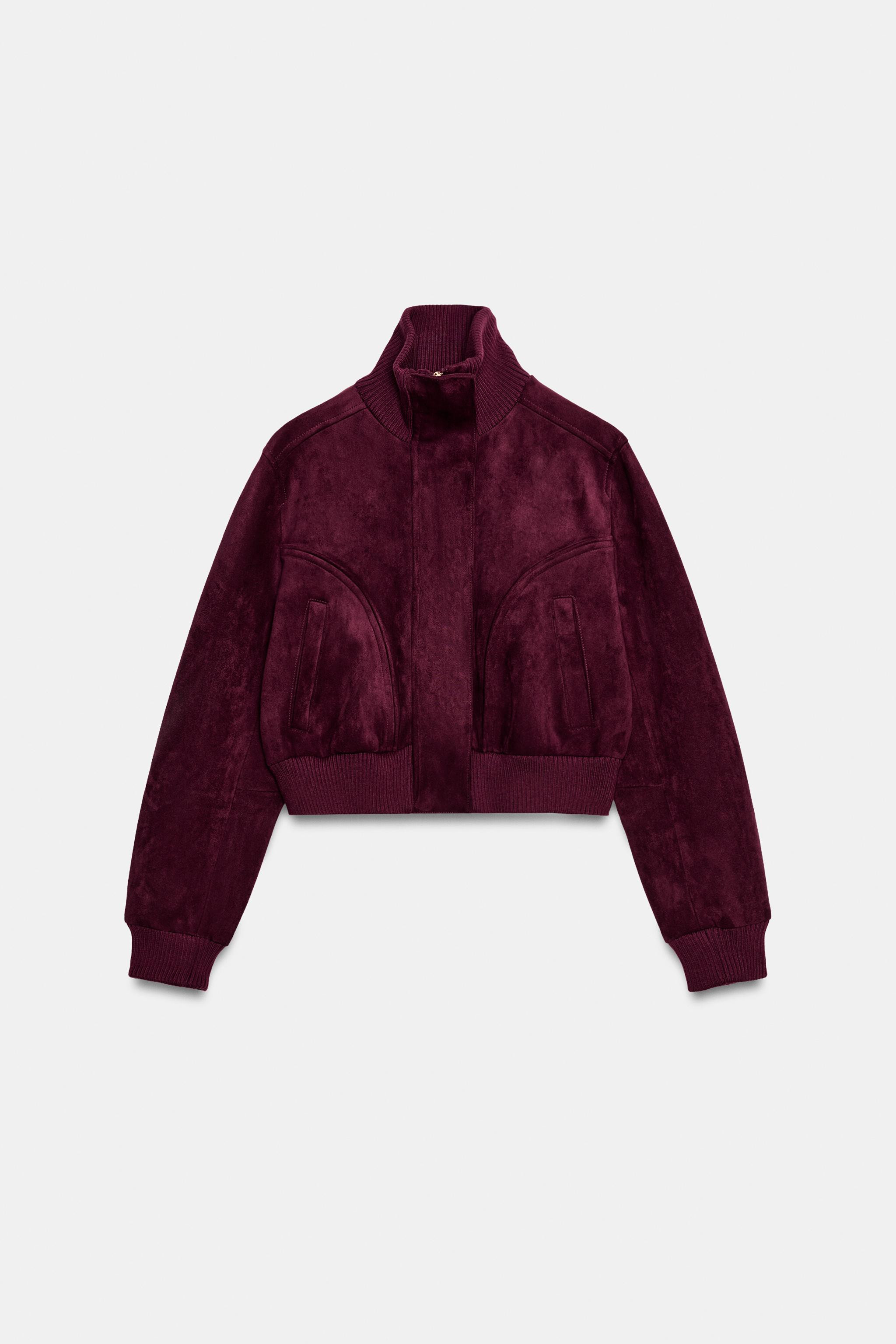 FAUX SUEDE HIGH-NECK JACKET | Zara UK
