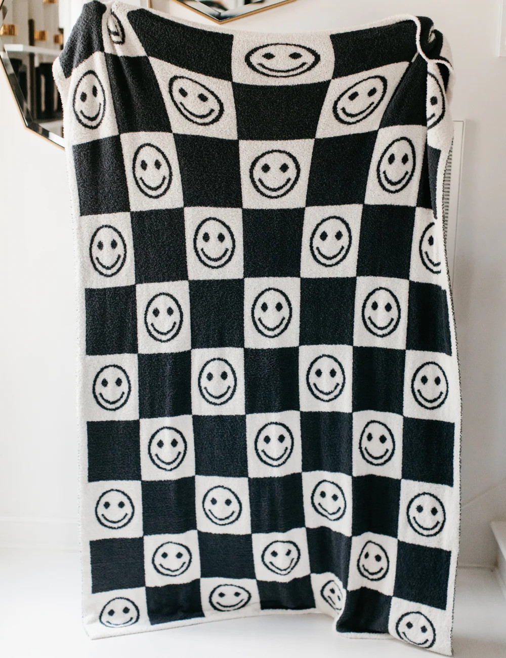 TSC x Tia Booth: Checkered Smiley Buttery Blanket | The Styled Collection