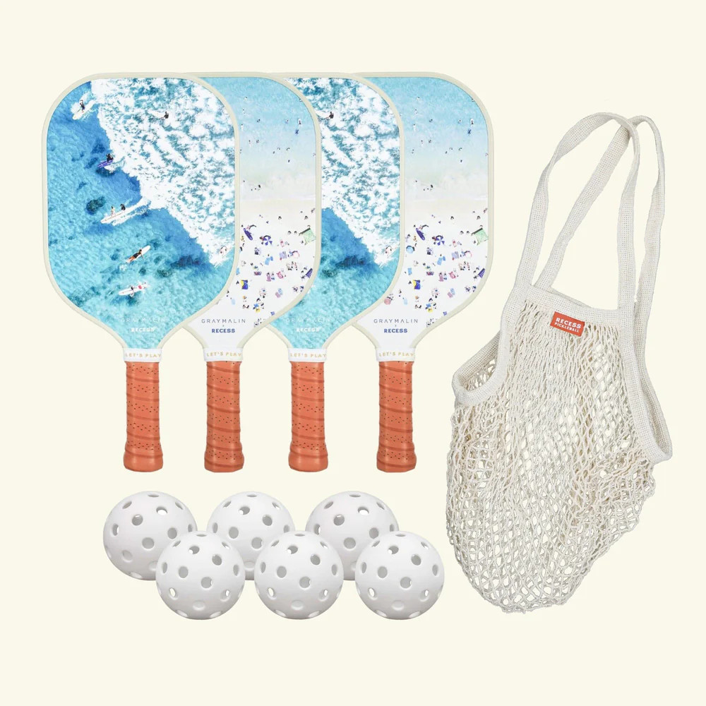 Recess x Gray Malin 4 Paddle Beach Set | Recess Pickleball