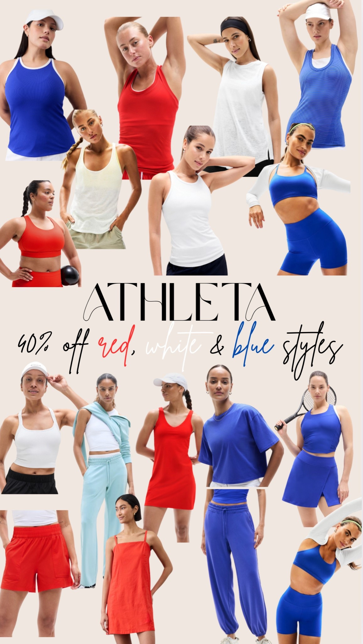 Shop red, white & blue styles at 40% off at Athleta!! So many cute styles & options 😍

#LTKStyleTip #LTKSaleAlert #LTKActive